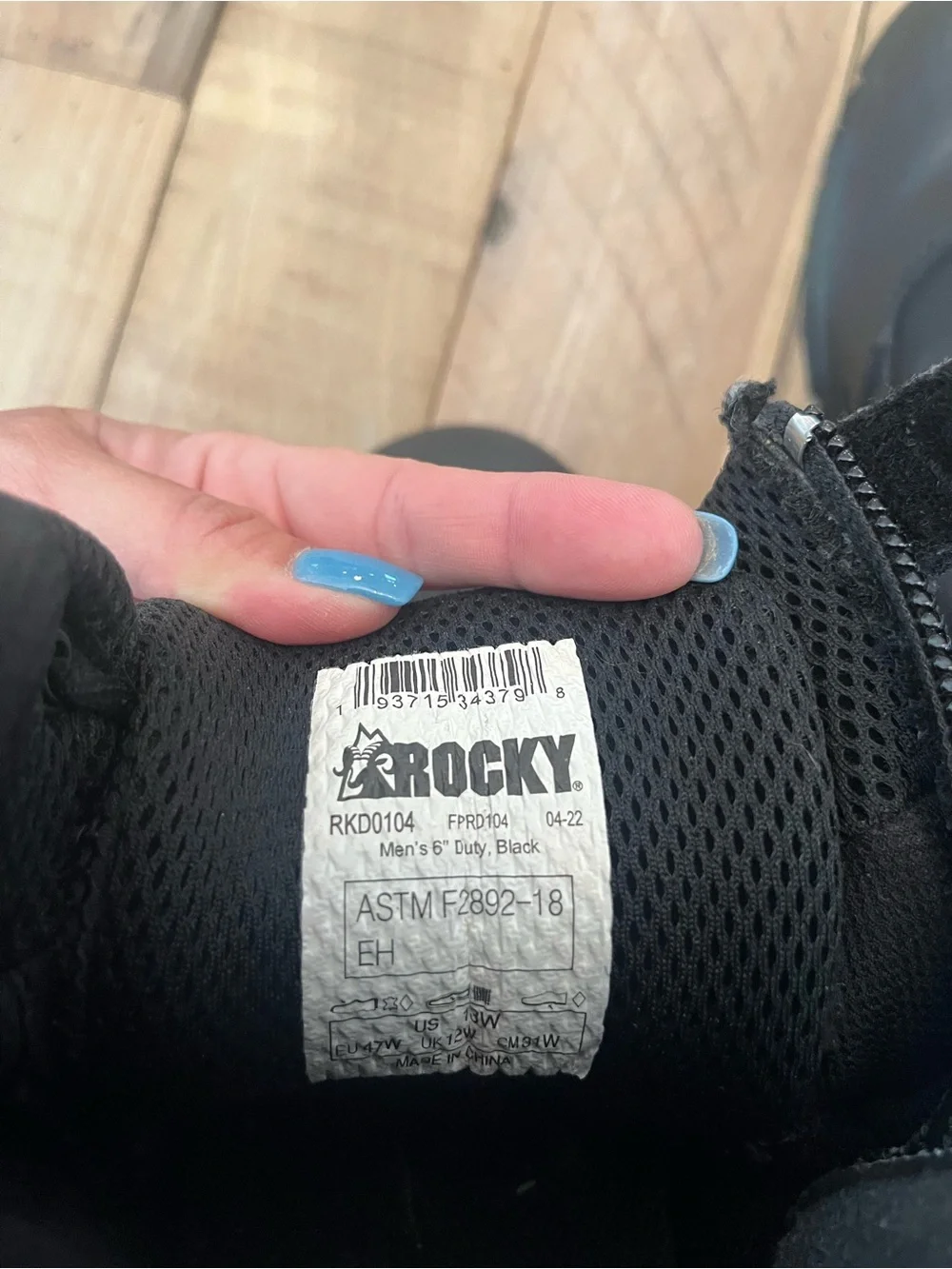 Rocky RKD0104 Cadet 6”  Black Leather Lace-Up Tactical Boots W Side Zip Size 13W